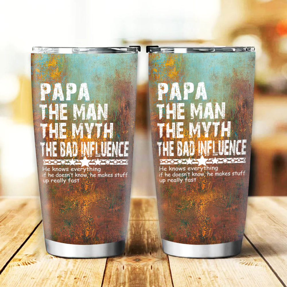Personalized Water Cups, Custom For Papa And The Kids. Portable Water Cup With Lid