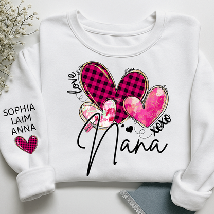 Customized Valentine Pink Xoxo Valentine Design, Personalized Nana with Kids Name