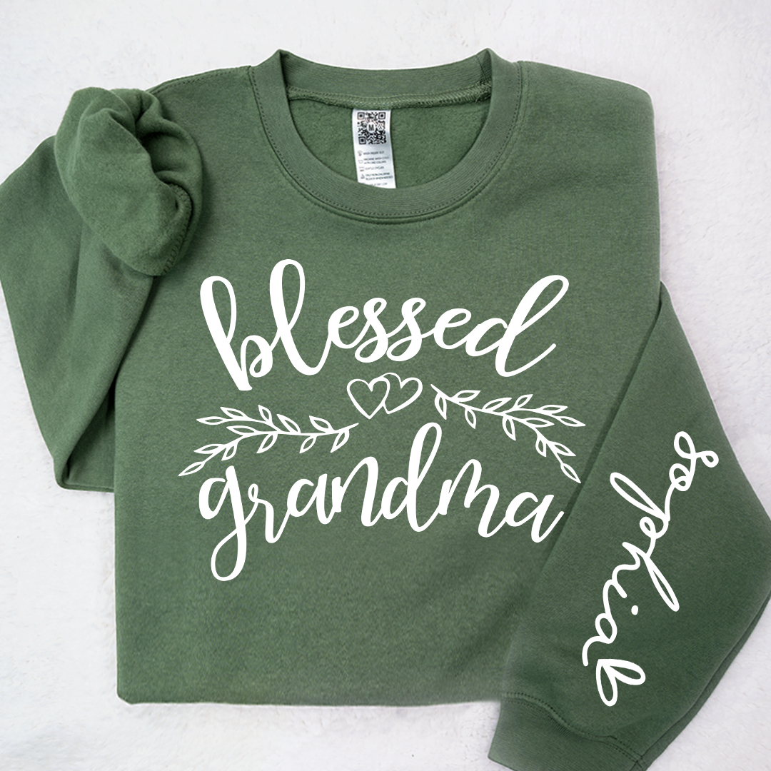 Custom Blessed Grandma Heart And Kids LTP01