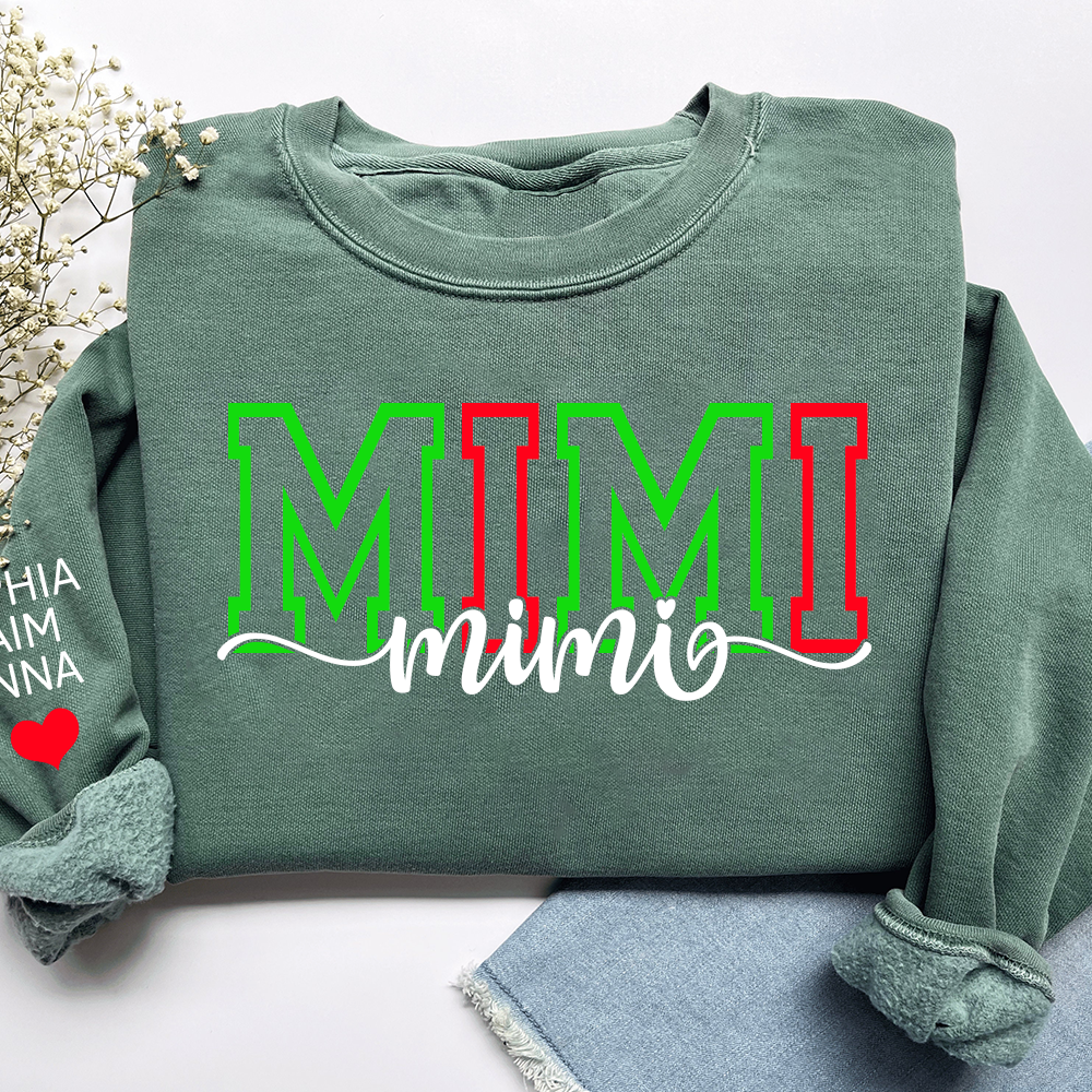 Personalized Merry Christmas Mimi Sweatshirt, Gift for Grandma and Kids
