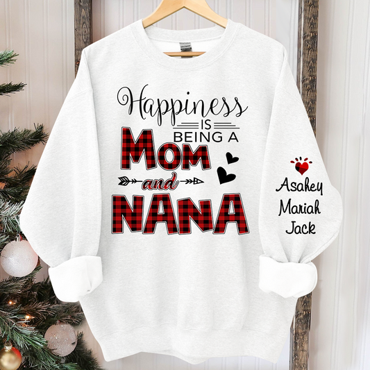 Personalized Happiness is being a mom and grandma Sweatshirt