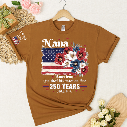 Custom Nana Fourth of July USA Flag, Personalized Gift For Grandma And Kids