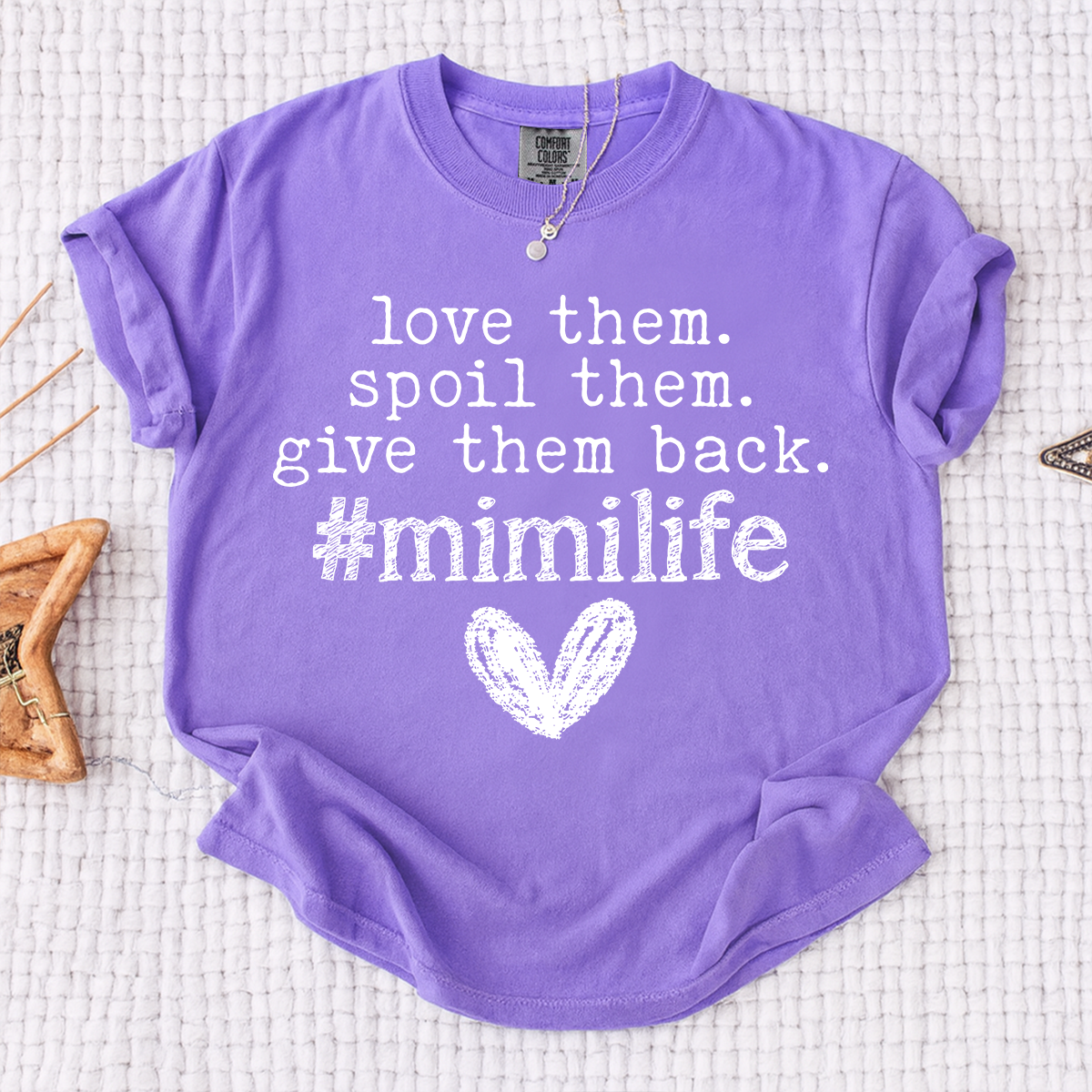 Comfort Colors Mimi Life T Shirt Funny Grandma Shirt Love Them Spoil Them Give Them Back, Gift for Mimi Nana Grandma Mothers Day