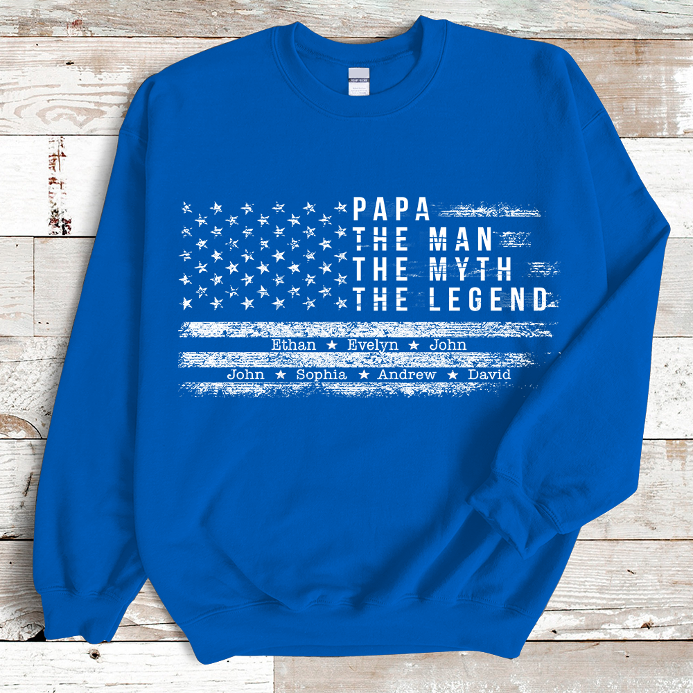 Papa the Man The Myth the Legend And Kids Sweatshirt
