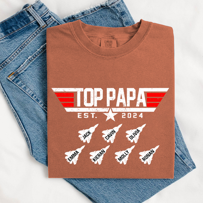 Comfort Colors® Custom Top Papa And Grandkids American 2026 T-Shirt