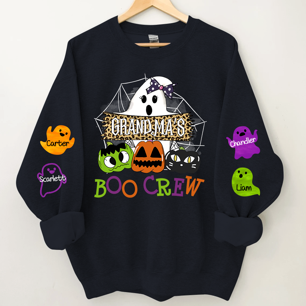 Grandma's Boo Crew Cute Halloween, Custom Grandma & Kids Sweatshirt, Grandma Gift TH