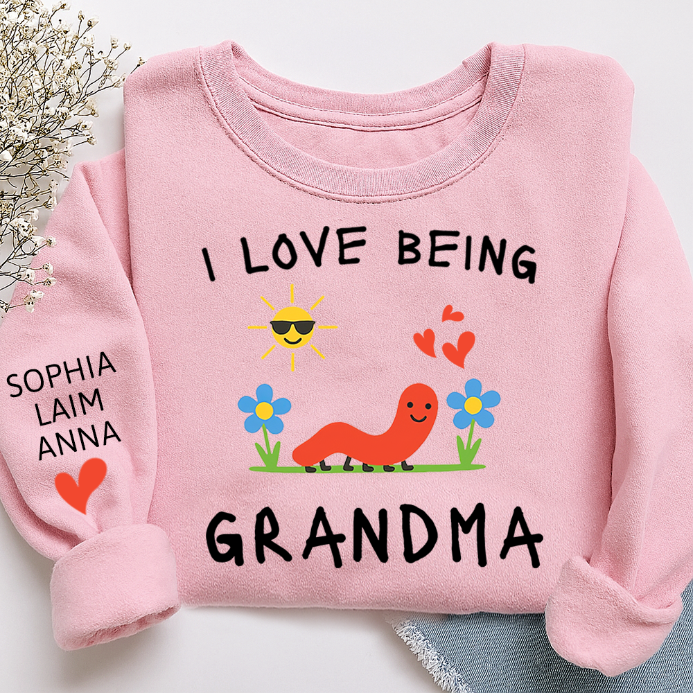 I Love Being Grandma Sweatshirt, Cute Family Design Crewneck