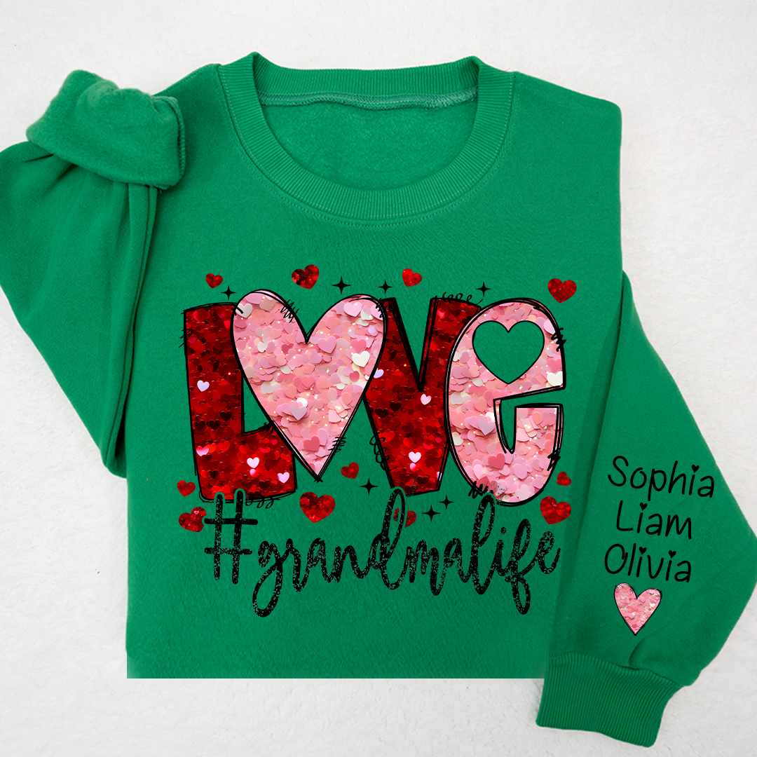Love Heart Glitter Grandma Life And Kids LTP01
