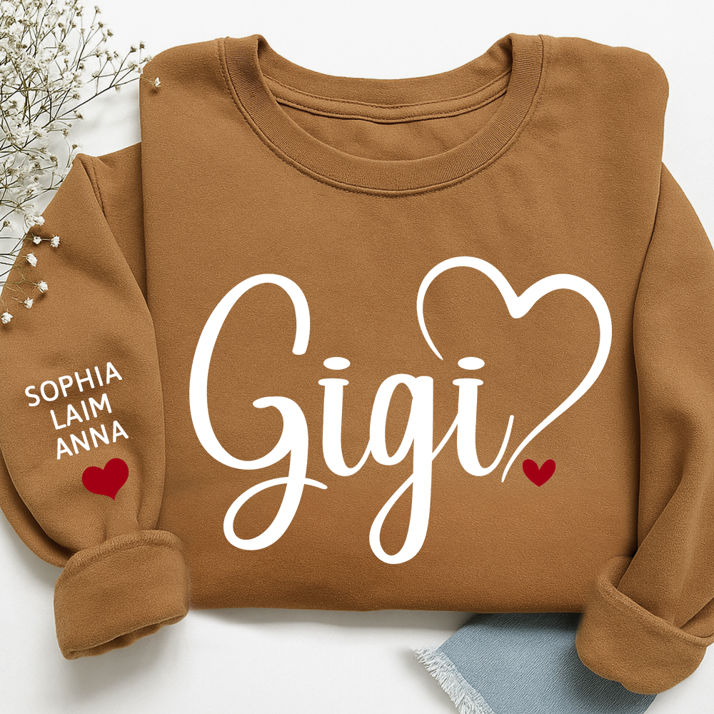 Gigi Valentine Personalized Sweatshirt, A Valentine's Day Gift For Grandma And Kids