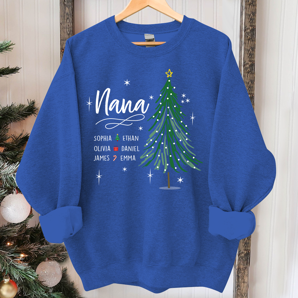Nana Tree Christmas With Grandkids Sweatshirt