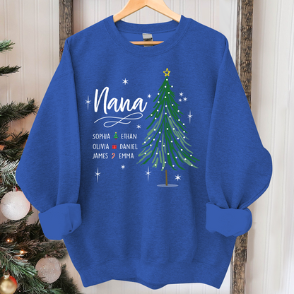 Nana Tree Christmas With Grandkids Sweatshirt