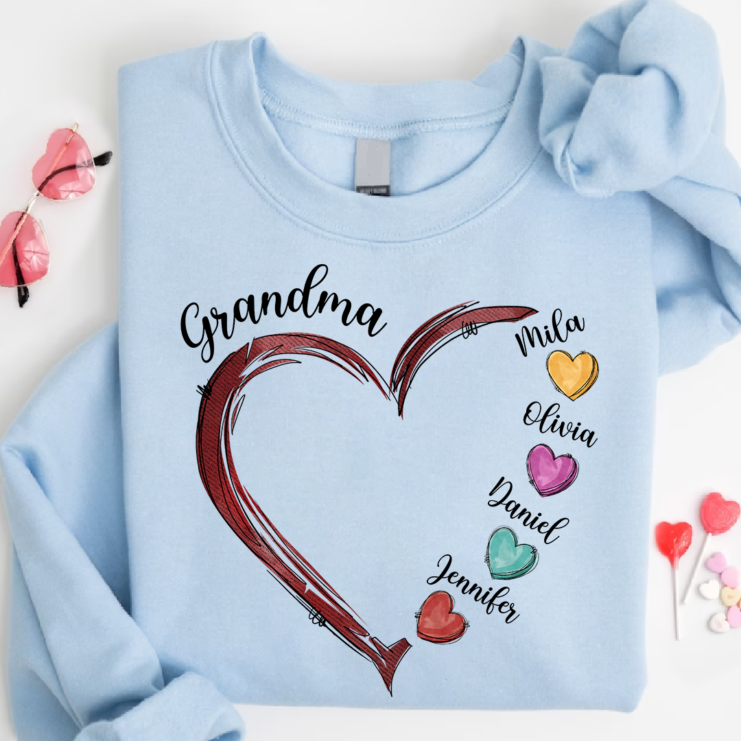 Valentine's Love Heart For Grandma And Kids LTP01