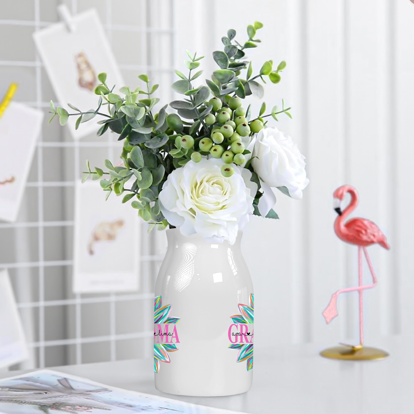 Grandma Flower CG733 Ceramic Flower Vase, Mother's Day Gifts