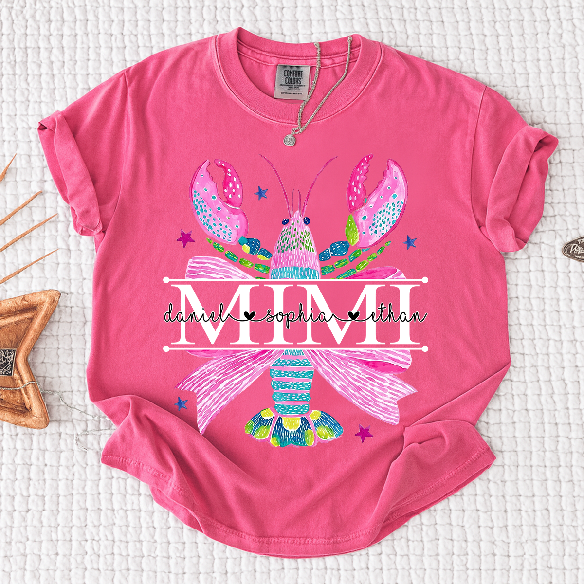 Comfort Colors® Mimi Lobster Family Name Shirt, Unique Personalized Crab T-Shirt for Grandma, Lobster Summer Graphic Top