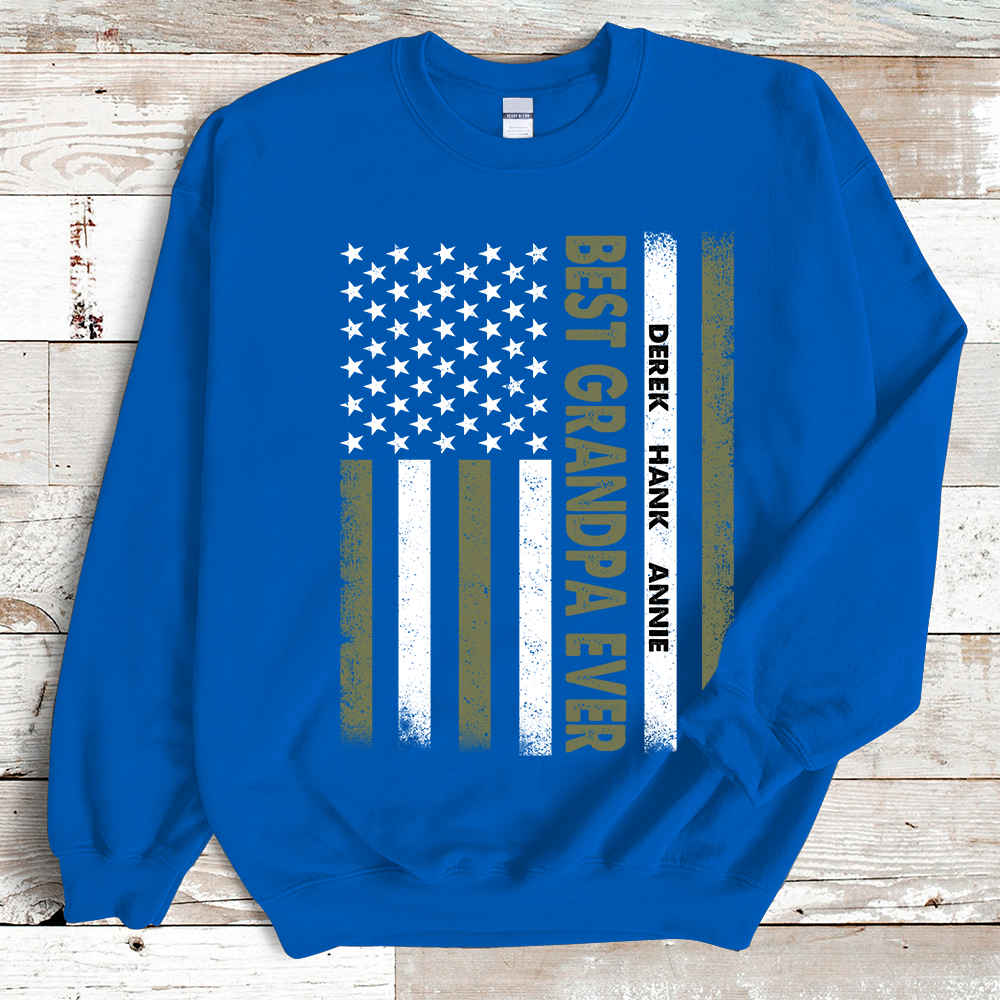 Best Grandpa ever American flag Sweatshirt