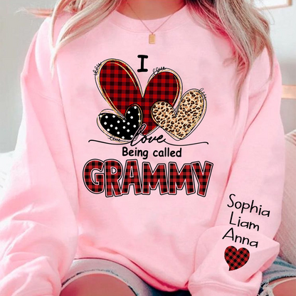 I Love Being Called Grammy Sweatshirt, Personalized Grandma Shirt with Kids Names