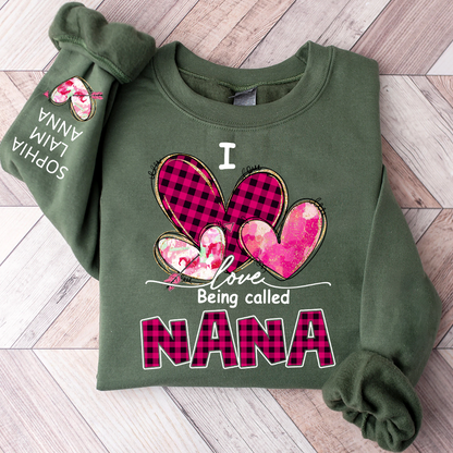 I Love Being Called Mimi Pink Tone Design, Grandma Sweatshirt Personalized with Kids Name
