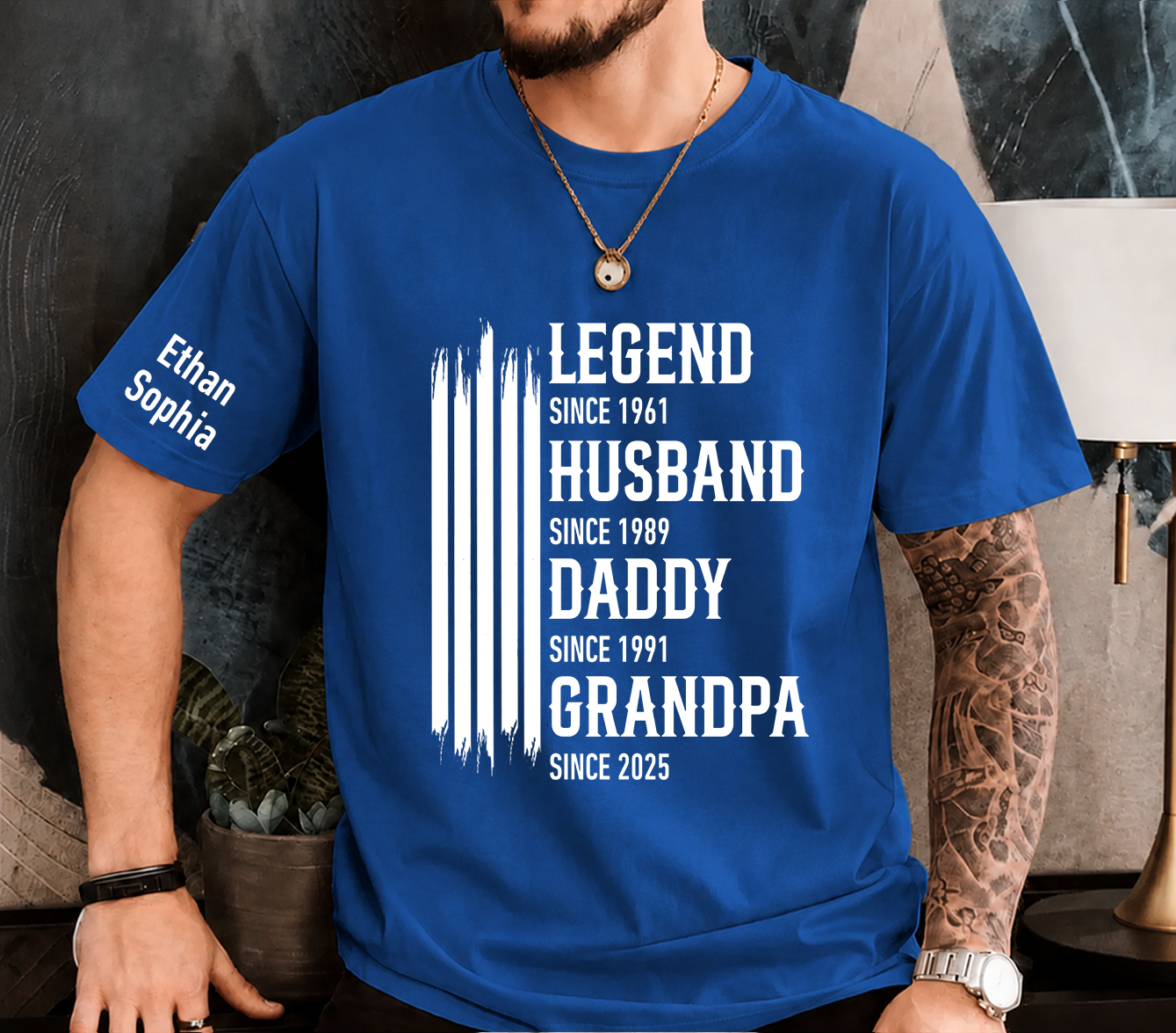 Legend Husband Dad Grandpa T-Shirt – Personalized Custom Names Gift for Father Papa Birthday Fathers Day