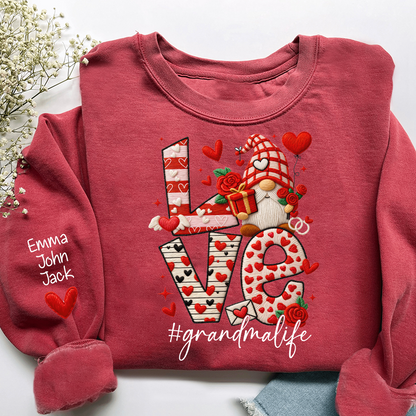Love Grandma Sweatshirt, Grandmalife Heart Design For Gift Grandma And Kids