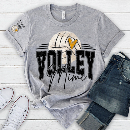 Custom Volleyball Mimi Shirt, Personalized with Kids Names, Volleyball Fan T Shirt