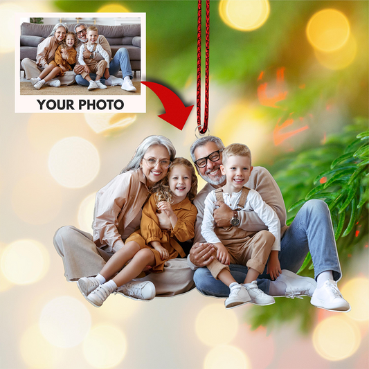 Custom Photo Christmas Ornament, Personalized Cutout Picture Acrylic Tree Decoration Keepsake