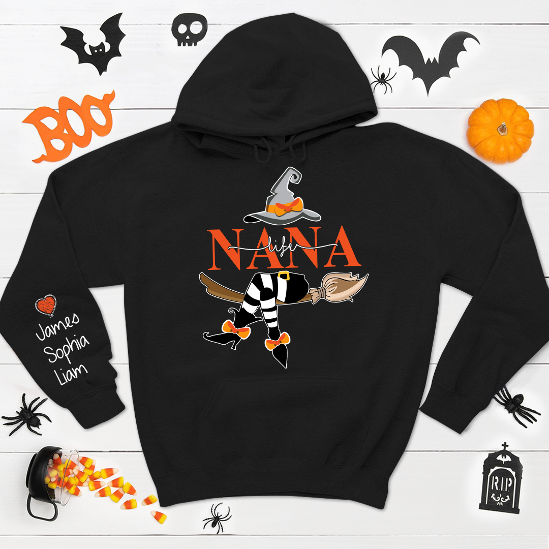 Nana Life Halloween Hoodie, Custom Nana With Kids Halloween, Grandma Gift TH