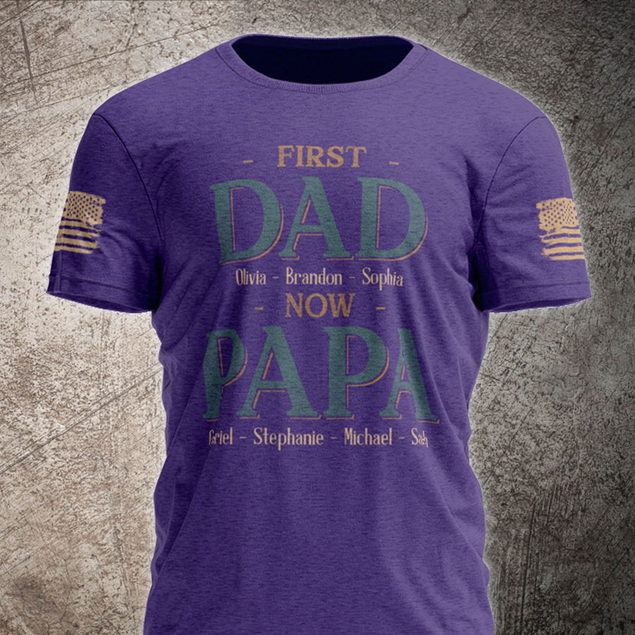 First Dad Now Papa With Kids Father's Day