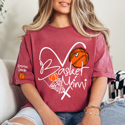 Basketball Mimi Shirt Personalized with Grandkids Names, For Gift Grandma