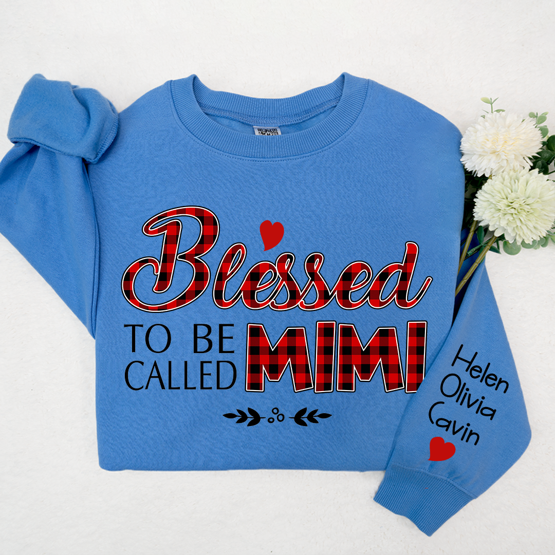 Blessed To Be Called Mimi, Custom Mimi & Kids, Grandma Gift TH Sweatshirt