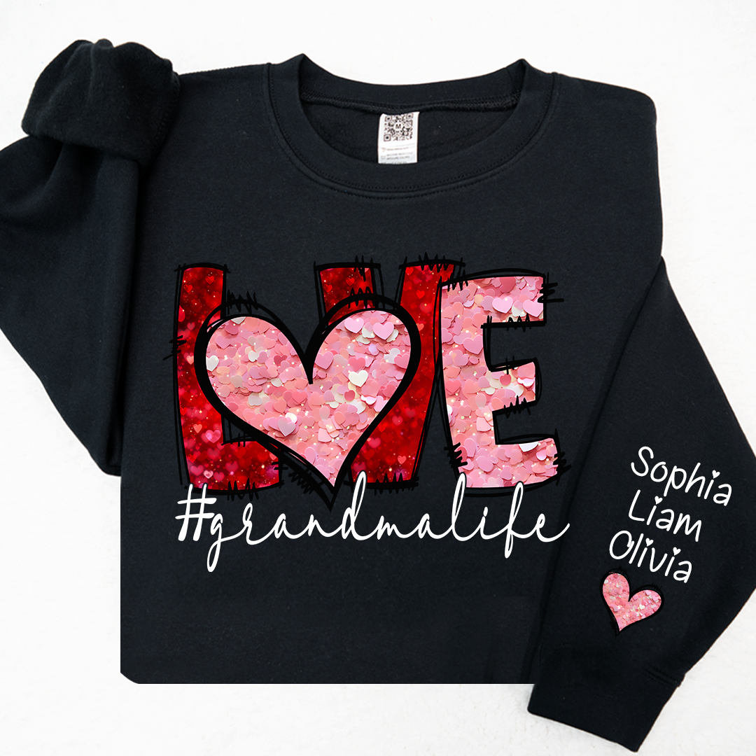 Valentine Watercolor Heart Gift For Grandma And Kids LTP01