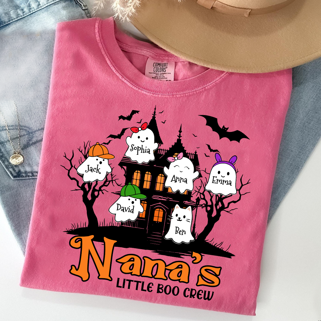 Comfort Colors® Personalized Grandma’s Little Boo Crew Halloween Sweatshirt With Grandkids Names