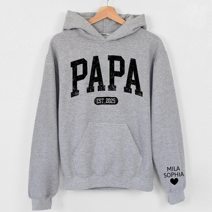 Personalized Papa Grandpa Daddy Papaw Hoodie for Men, Custom Name & Year EST. Sweatshirt, New Grandpa Gift 2026, Father’s Day Gift for Dad or Papa, Unisex Heavy Blend Pullover Hoodie
