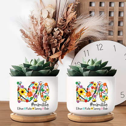 Colorful Love Daisy Grandma Plant Pot