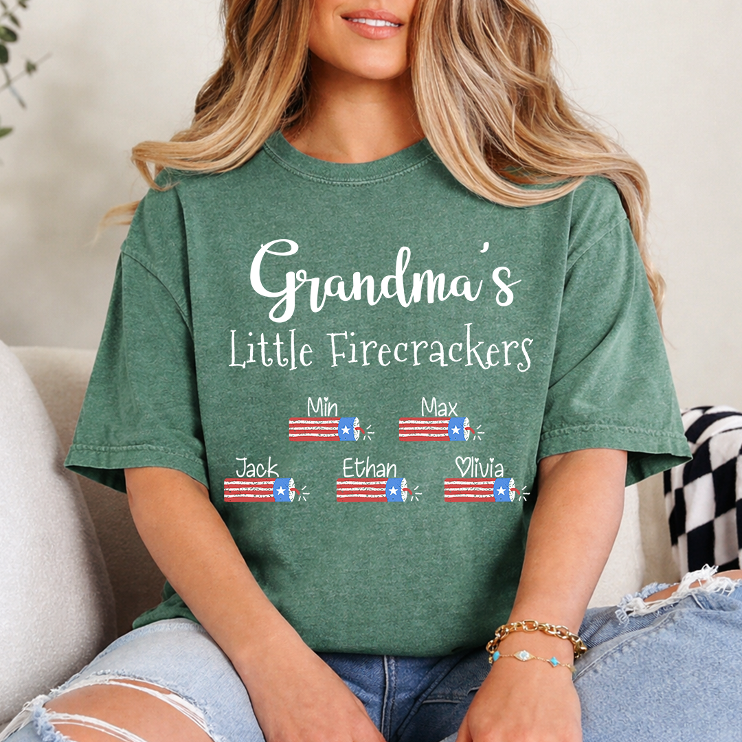 Grandma's Little Firecrackers Shirt with Names - Custom Mother's Day Gift for Mimi