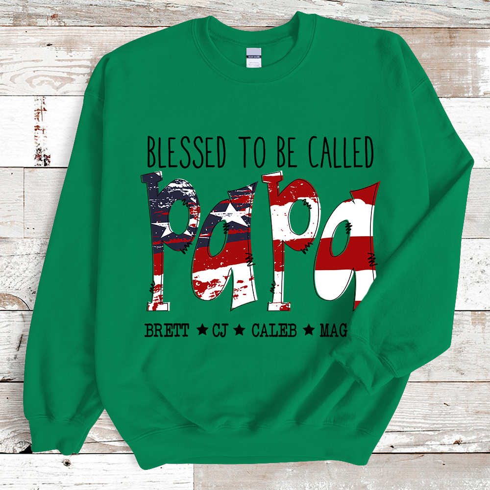 Blessed To Be Called Papa Flag Sweatshirt