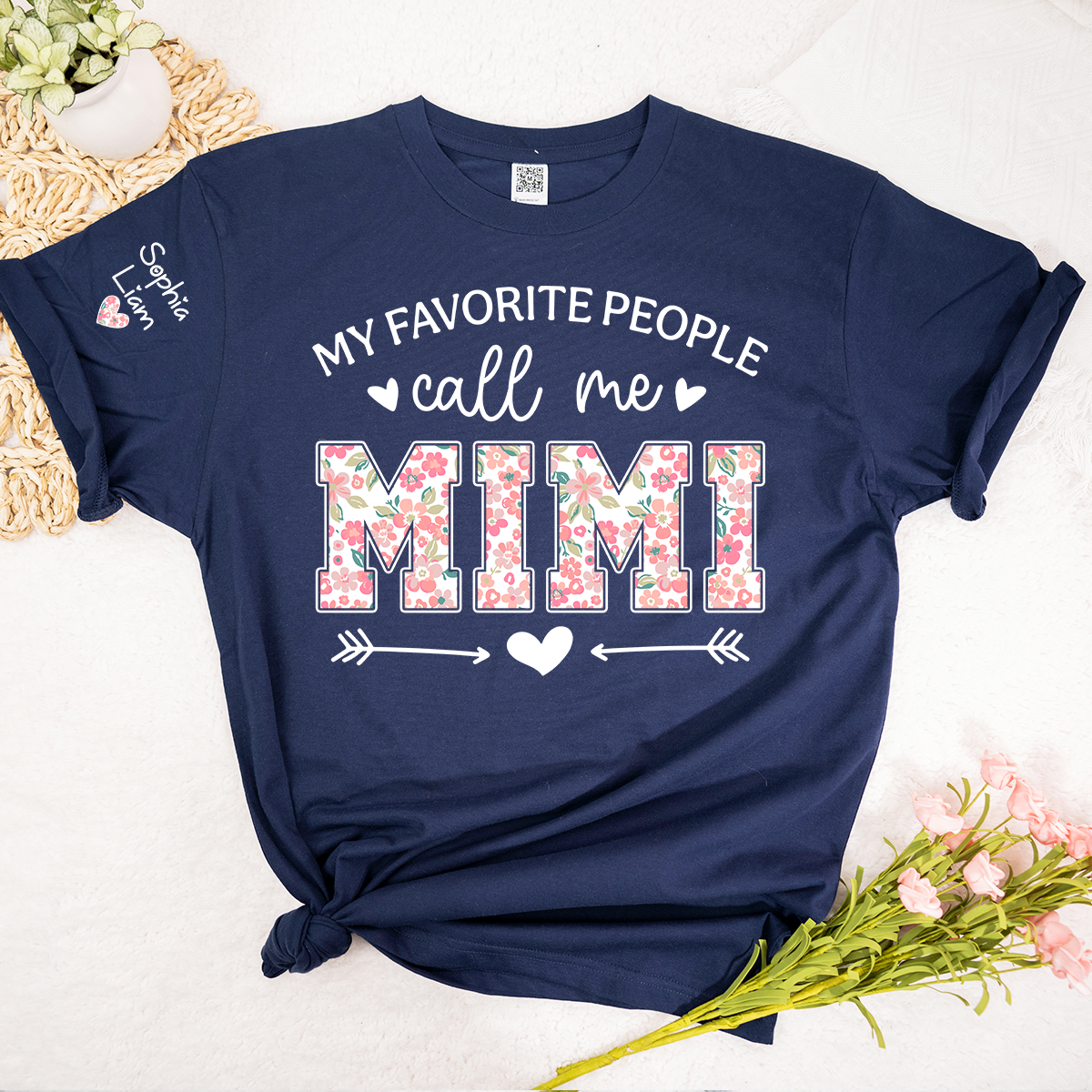 My Favorite People Call Me Mimi Shirt Floral Design, Personalized Grandma T Shirt with Names