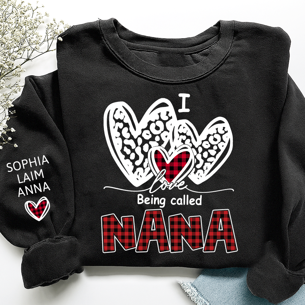 Personalized I Love Being Called Mimi Sweatshirt,Heart Valentine Gifts For Grandma And Grandchildren's
