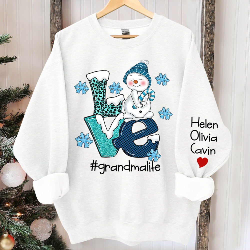 Love Grandma Life Snowman Cute Sweatshirt