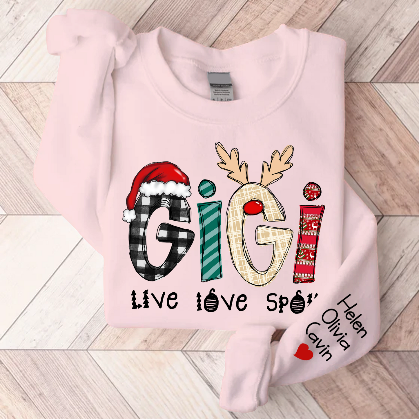 Gigi Live Love Spoil Christmas, Custom Gigi And Kids Sweatshirt