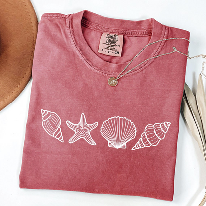Comfort Colors® SeaShell Shirt, Beach T-Shirt, Summer Woman Shirt, Aesthetic Shirt, Ocean Lover Gift