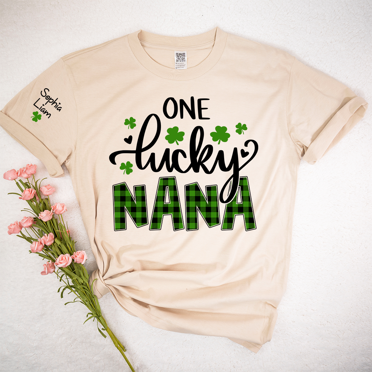 One Lucky Nana T Shirt for St Patrick’s Day, Personalized Nana Shirt with Shamrocks, Cute Grandma Family Gift