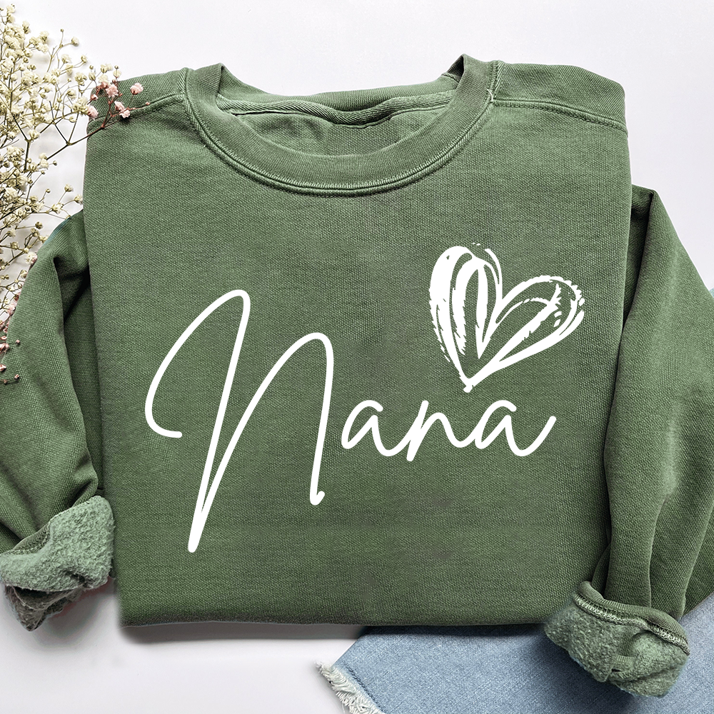 Custom Nana Heart Sweatshirt, Custom Gifts for Grandma and Grandchild