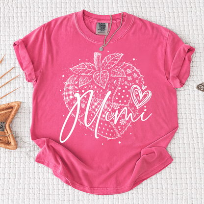 Comfort Colors® Custom Mimi Shirt with Fruit Design, Personalized Grandma or Mom Tee, Unique Name Graphic Shirt for Women