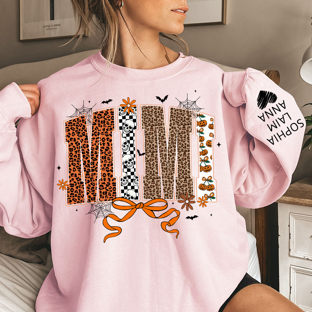 Personalized Coquette Halloween Mimi, Gift for Grandma with Leopard And Custom Name