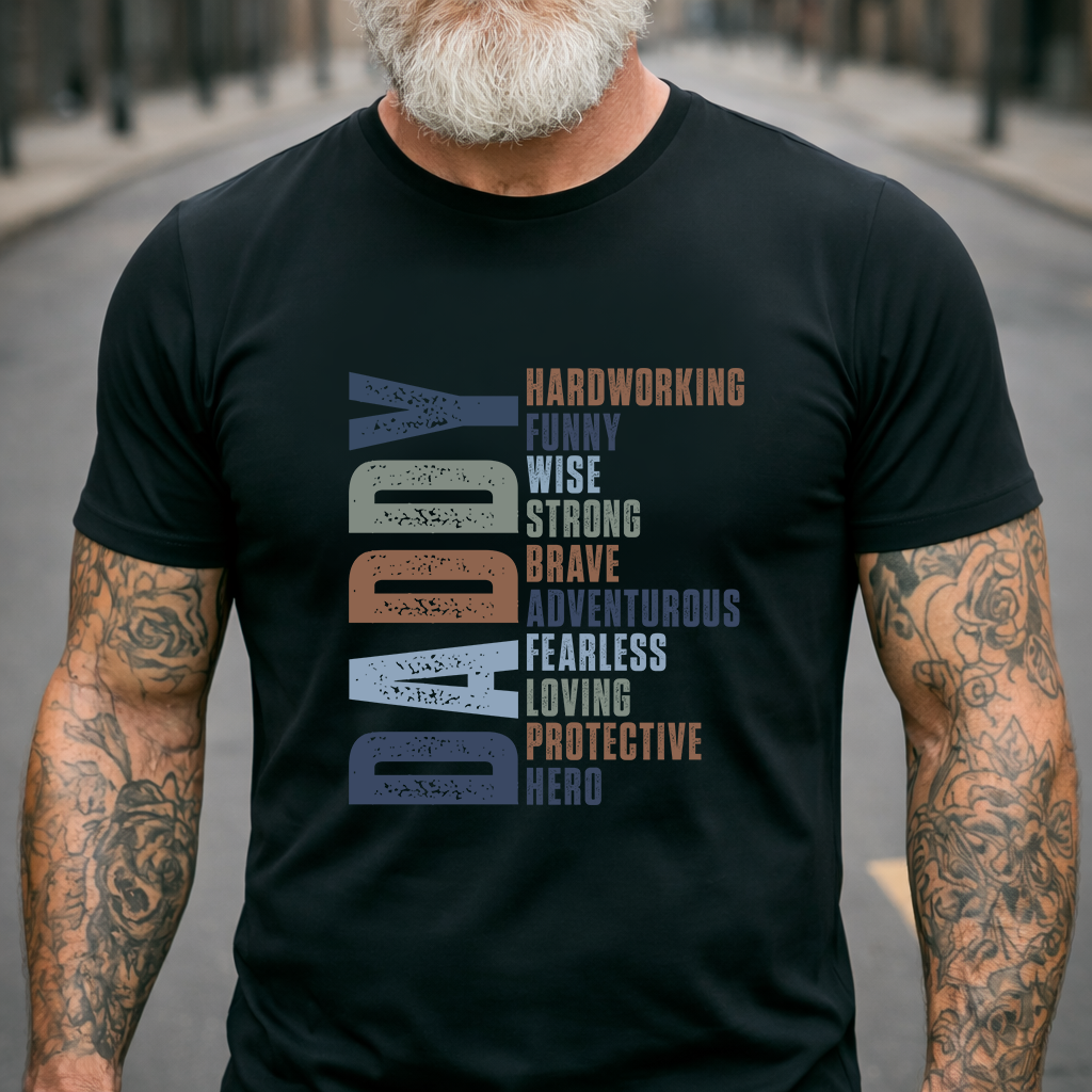 Dad Acrostic T-Shirt – Personalized Custom Name Gift for Dad Daddy Papa