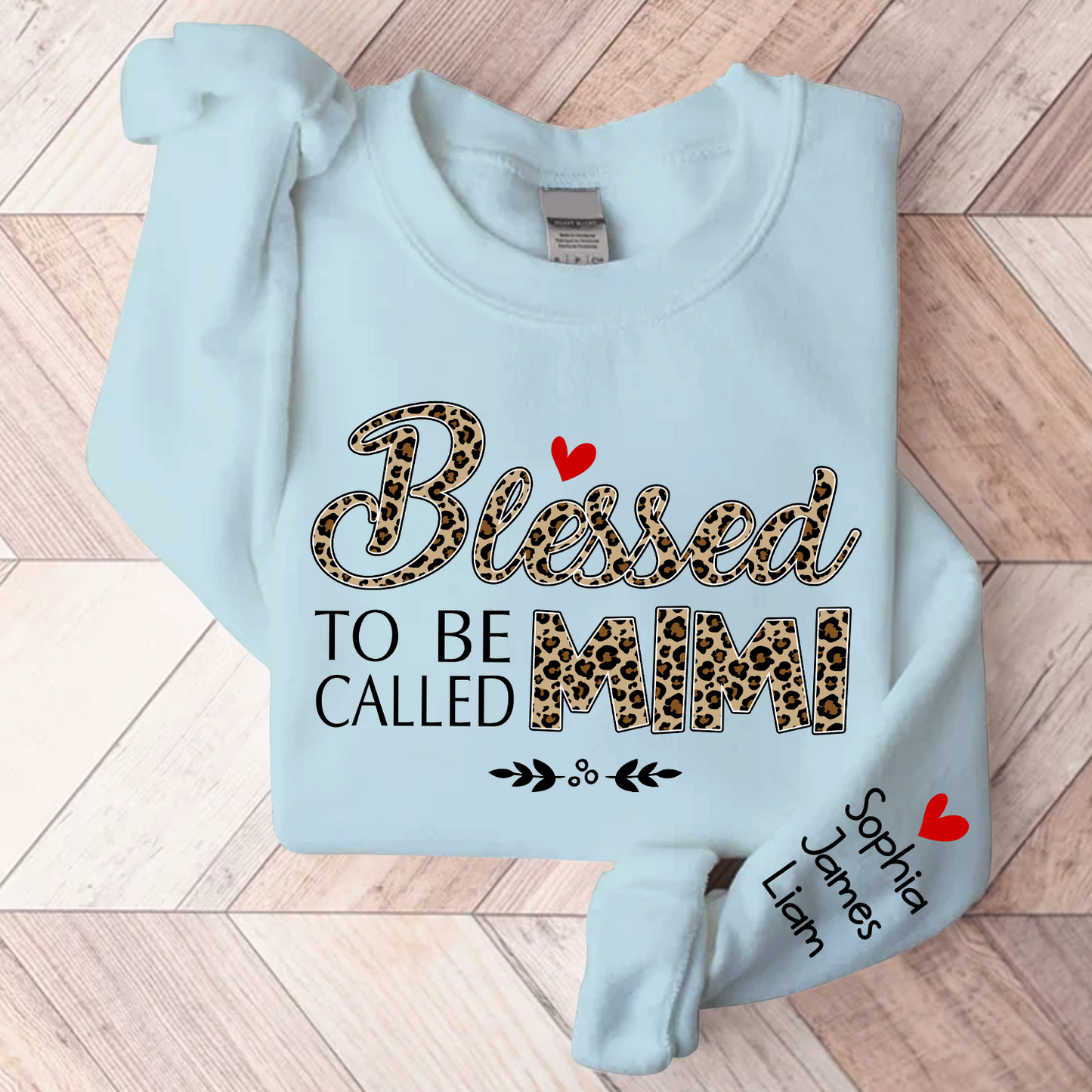 Blessed To Be Called Mimi Leopard, Custom Mimi And Kids, Grandma Gift TH Sweatshirt