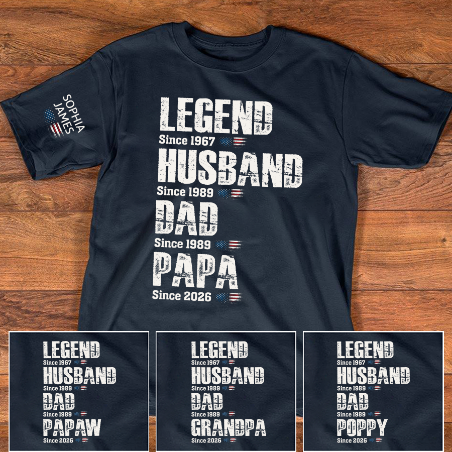 Legend Husband Dad Papa Family Shirt, Unique Personalized Gift for Father and Grandfather