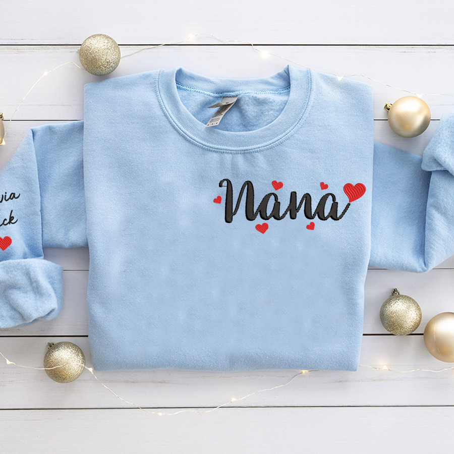 Custom Embroidered Nana Valentine Trend Sweatshirt