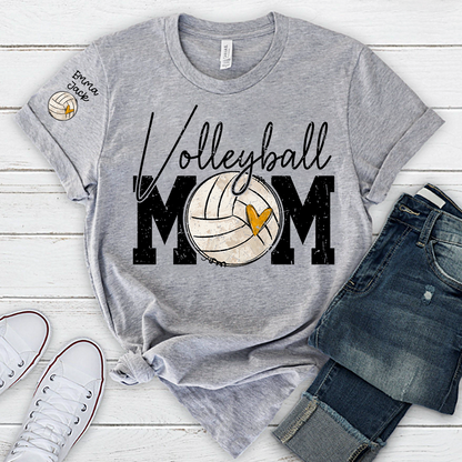 Personalized Volleyball Mom Shirt, Custom Grandkids Names and Volleyball Heart T Shirt