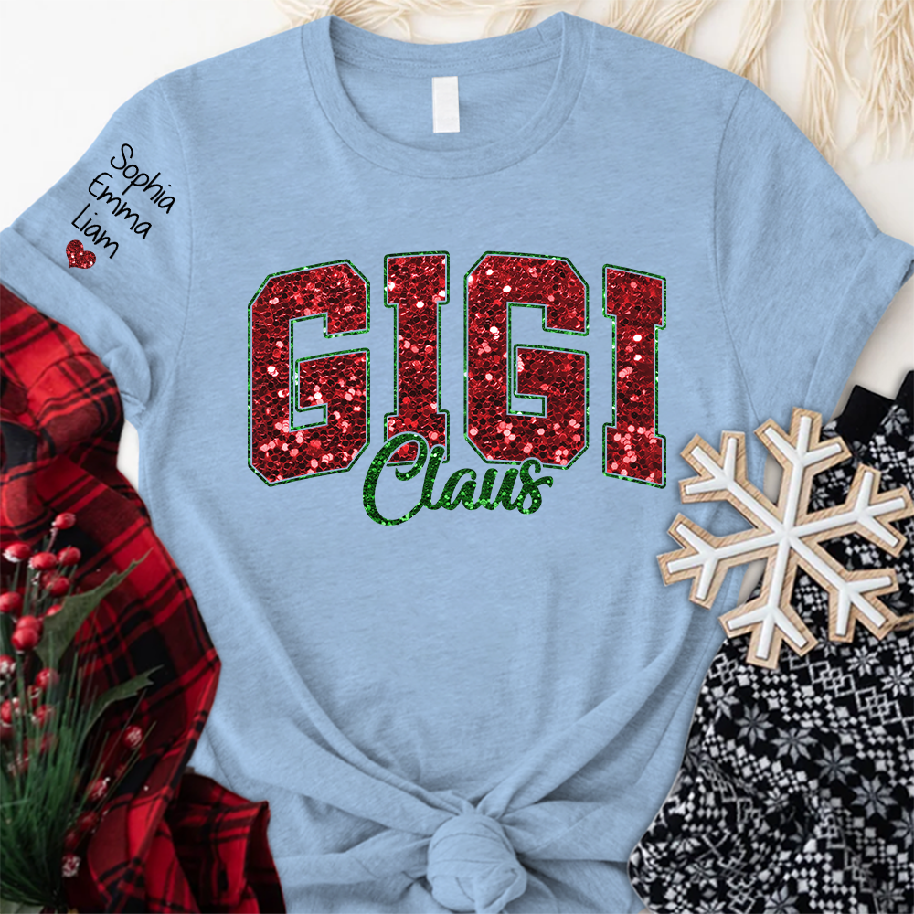 Custom Gigi Claus Christmas And Kids T-Shirt